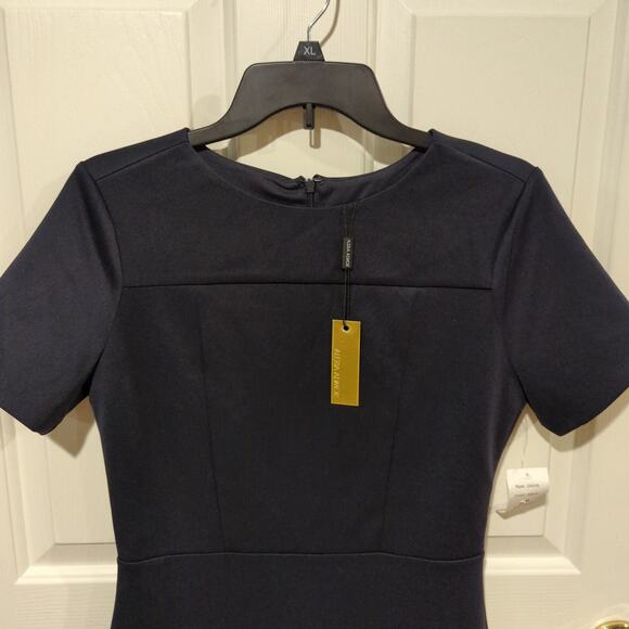 Alexia Admor Sheath Scuba Dress, Navy, M - Picture 2 of 6